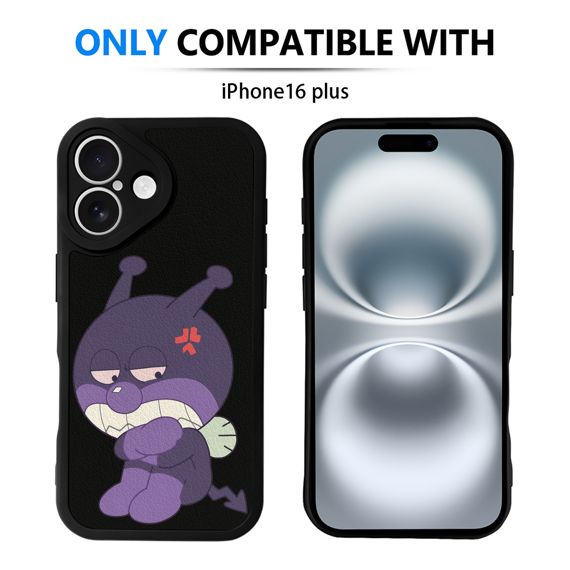 （画像用） アンパンマン Anpanman 【iPhone 16シリーズ対応】シリコンスマホケース（レザー調） 材質：シリコン